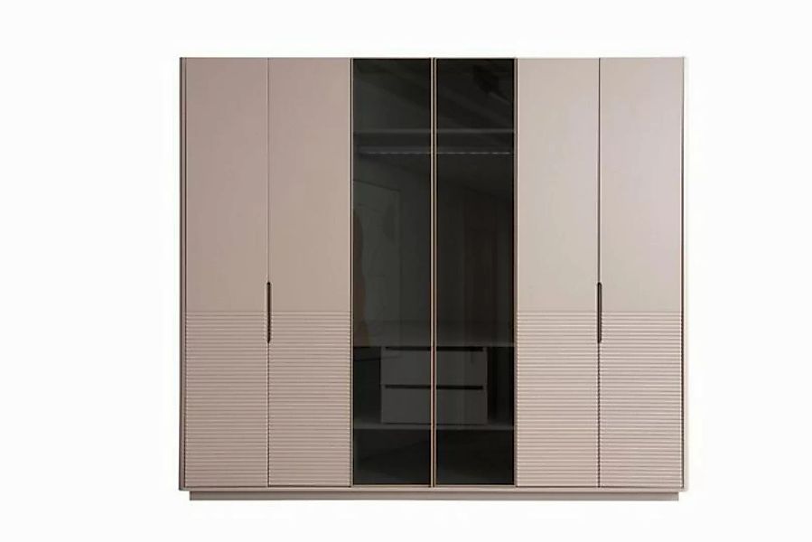 JVmoebel Kleiderschrank Designer Beiger Glasschrank Moderne Schlafzimmer Ho günstig online kaufen