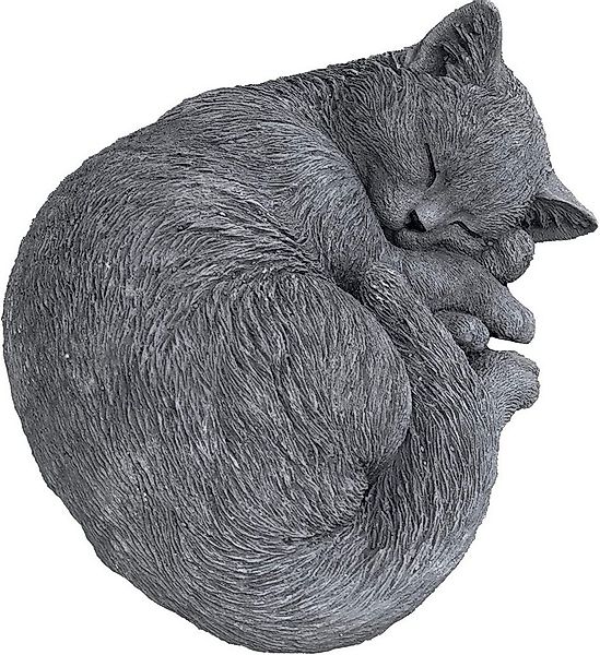 Stone and Style Gartenfigur Frostfeste Steinfigur Katze Karthäuser schlafen günstig online kaufen