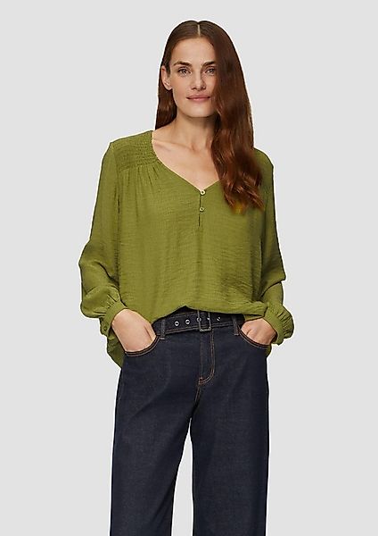 s.Oliver Langarmbluse Bluse Strukturierte Bluse aus Viskosemix mit Smok Det günstig online kaufen