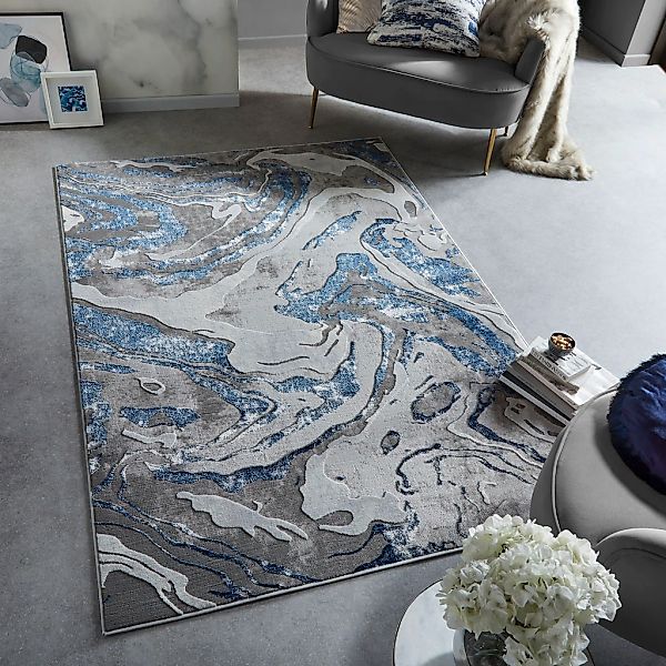 FLAIR RUGS Teppich "Marbled" rechteckig 12 mm Höhe dezenter Glanz, mehrfarb günstig online kaufen