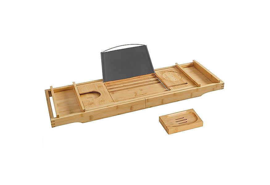 SONGMICS Badewannenablage Badewannen Ablagen, verstellbar, mit Getränkehalt günstig online kaufen