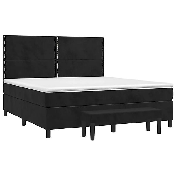vidaXL Boxspringbett mit Matratze Schwarz 180x200 cm Samt 3137799 günstig online kaufen