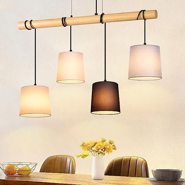 Nettlife Pendelleuchte Holz Esszimmer 4 Flammig günstig online kaufen