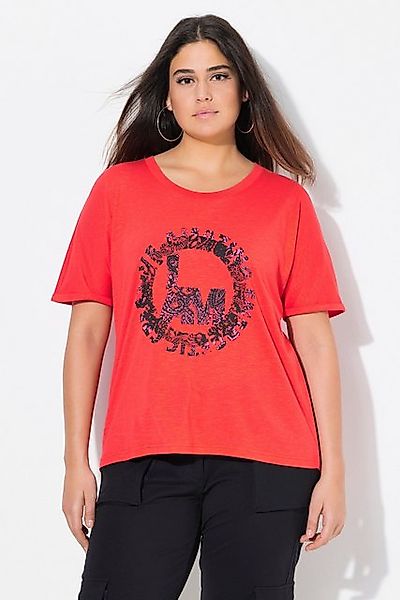 Ulla Popken T-Shirt T-Shirt runder Aufdruck günstig online kaufen