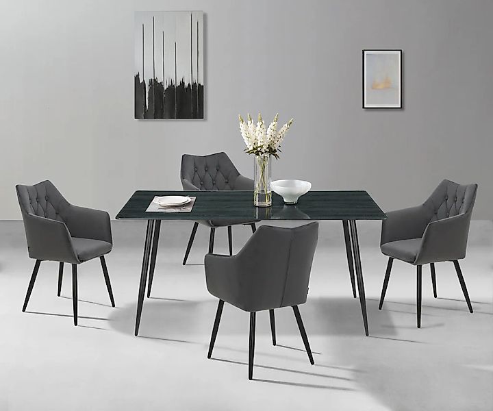Home affaire Esszimmerstuhl "Alton, TOPSELLER", (Set), 2 St., Samtvelours, günstig online kaufen