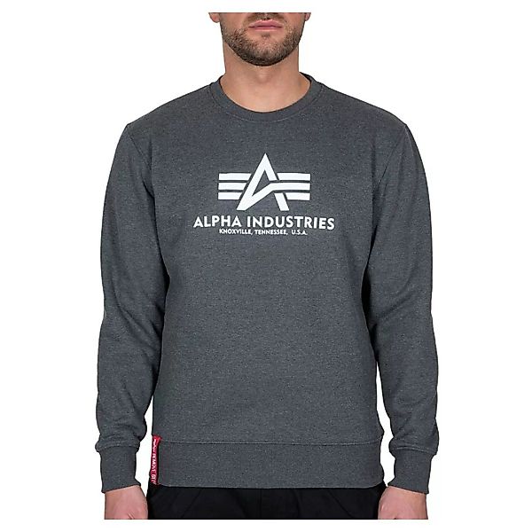 Alpha Industries Basic Sweatshirt L Charcoal Heather / White günstig online kaufen