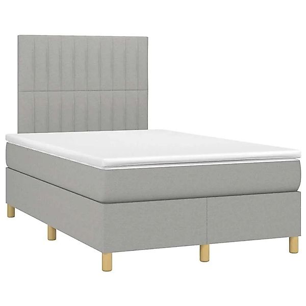 vidaXL Boxspringbett mit Matratze Hellgrau 120x190 cm Stoff 3269944 günstig online kaufen
