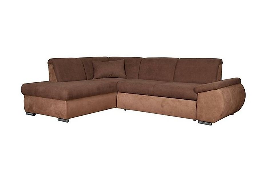 JVmoebel Sofa Braunes Stoff Ecksofa L-Form mit Bettfunktion Sofa Couch, Mad günstig online kaufen