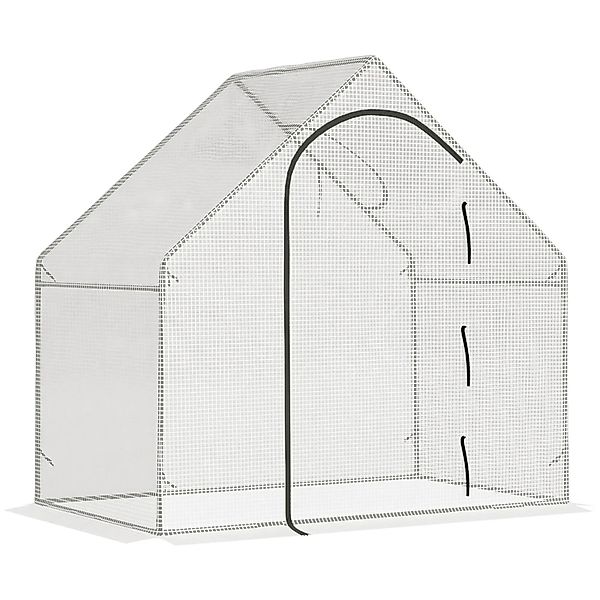 Outsunny Winterfestes Gewächshaus mit Rolltür Weiß 180 x 100 x 168 cm günstig online kaufen