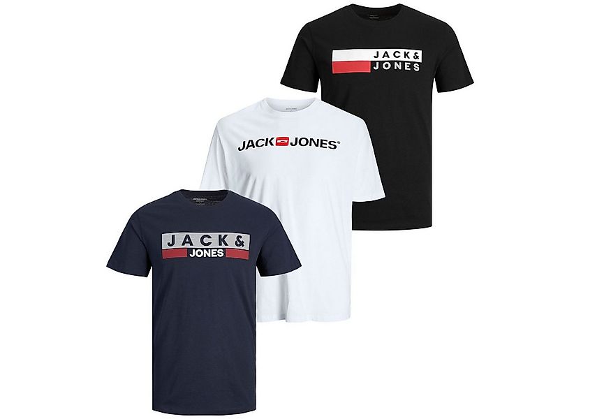 Jack & Jones T-Shirt (3-tlg) tolle Designs im 3er Pack günstig online kaufen