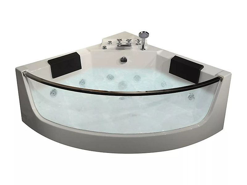 Whirlpool Eckwanne mit Glaswand - 2 Personen - 330 L - 138x138x59 cm - EVEL günstig online kaufen