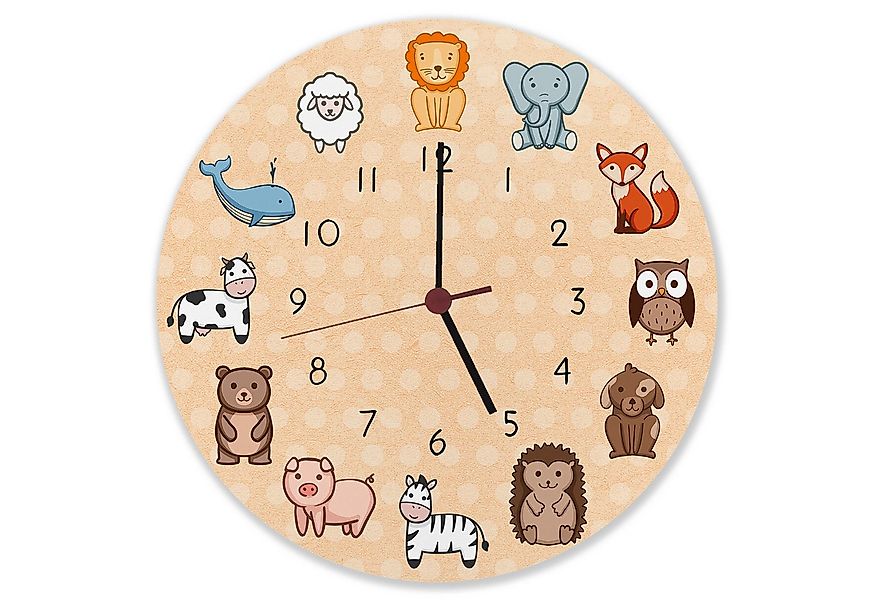 speecheese Wanduhr Kinderuhr mit süßen Tieren Wanduhr aus Alu günstig online kaufen