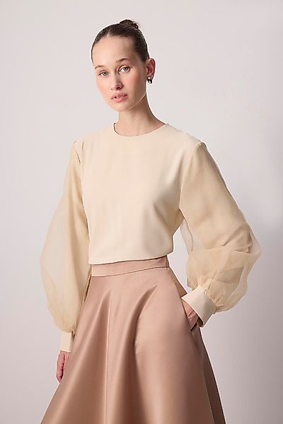 touche prive Langarmbluse BLUSE MIT ORGANZA-DETAIL günstig online kaufen