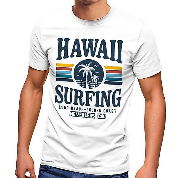 Neverless Print-Shirt Herren T-Shirt Hawaii Surfing günstig online kaufen