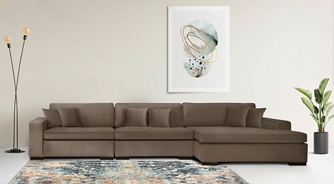 Home affaire Ottomane »Skara L-Form« Lounge-Sofa mit Federkernpolsterung, i günstig online kaufen