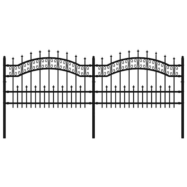 vidaXL Gartenzaun mit Speerspitze Schwarz 240 x 75 cm Pulverbeschichteter S günstig online kaufen