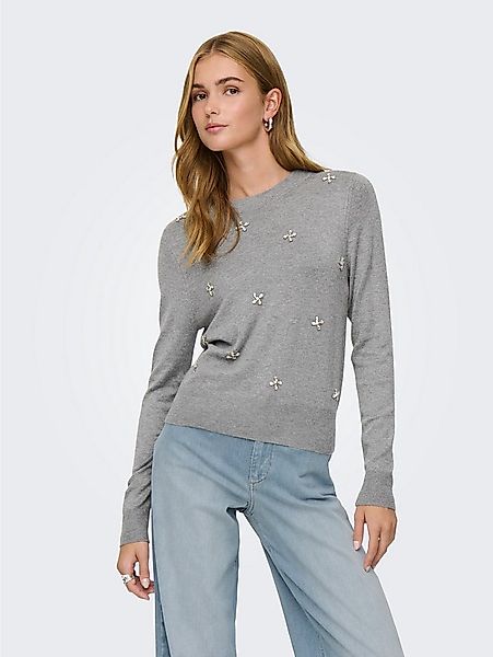 ONLY Rundhalspullover ONLVENICE LIFE LS BLING O-NECK CC KNT mit Strass-Stei günstig online kaufen