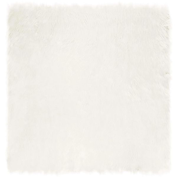 vidaXL Kunstschaffell Teppich Tafalla Weiß 120 x 120 cm Polyester 42021465 günstig online kaufen