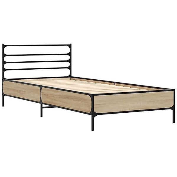 vidaXL Bettgestell Sonoma-Eiche 90x200 cm Holzwerkstoff und Metall 845583 günstig online kaufen