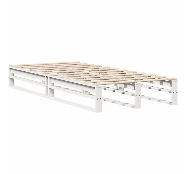 vidaXL Bett Massivholzbett ohne Matratze Weiß 75x190 cm Kiefernholz günstig online kaufen