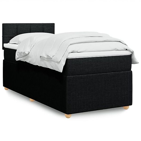 vidaXL Bettgestell Boxspringbett mit Matratze Schwarz 100x200 cm Stoff Bett günstig online kaufen