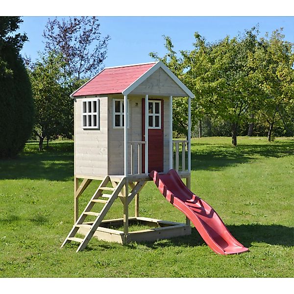 Wendi Toys Kinderspielhaus Frosch Spielturm inkl. Veranda & Rutsche 242 cm günstig online kaufen