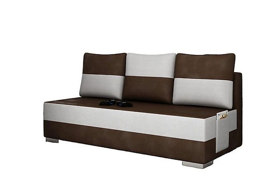 JVmoebel Sofa Braun-weißer Dreisitzer luxus Sofa 3-er Textilmöbel Couch Neu günstig online kaufen