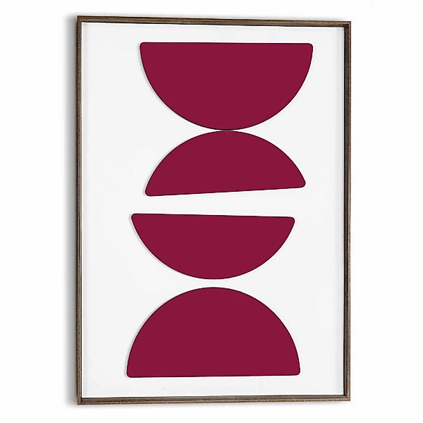 Reinders Wandbild "Halbkreise in Burgund", Wohnzimmer - Rot - MDF - Abstrak günstig online kaufen