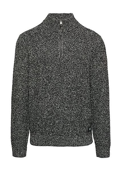 s.Oliver Strickpullover Pullover mit Troyer-Kragen in Melange-Optik Rippble günstig online kaufen