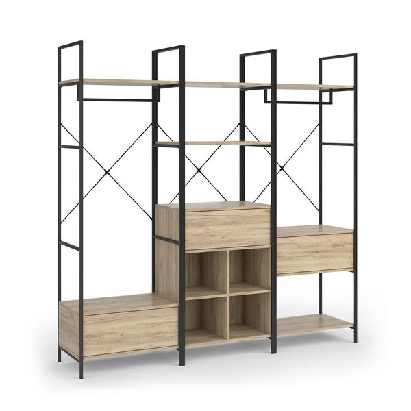 Vicco Kleiderschrank Enya, Holz/Schwarz, 60 x günstig online kaufen