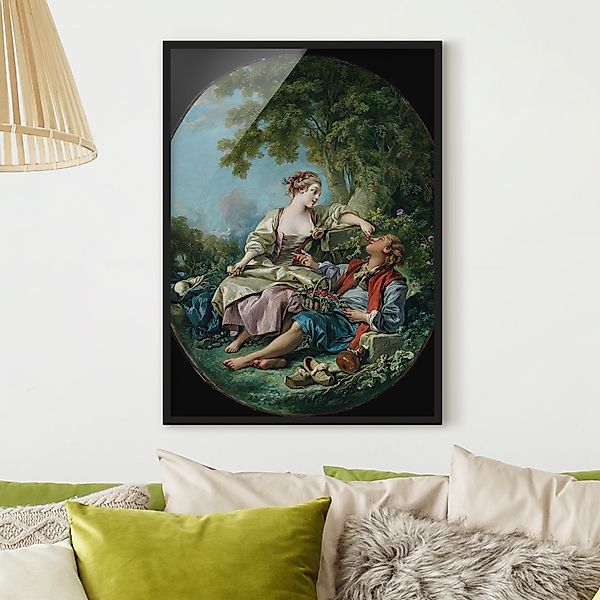 Bild mit Rahmen - Hochformat François Boucher - Die Holzschuhe günstig online kaufen