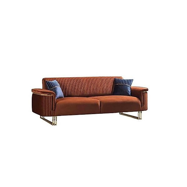 Xlmoebel 3-Sitzer Luxuriöses Stoffsofa in Orange für drei Personen - Modern günstig online kaufen