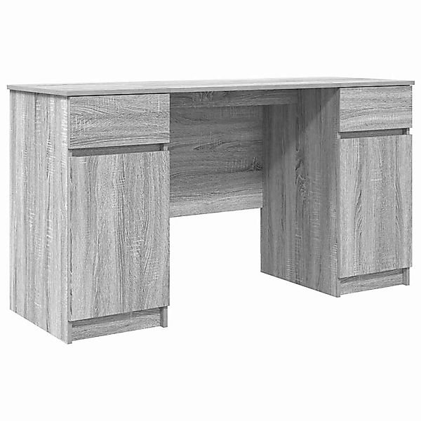 vidaXL Schreibtisch mit Tür Grau Sonoma 140 x 49 x 76 cm Holzwerkstoff 3328 günstig online kaufen