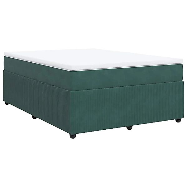 vidaXL Boxspringbett mit Matratze Dunkelgrün 140x200 cm Samt 3285647 günstig online kaufen