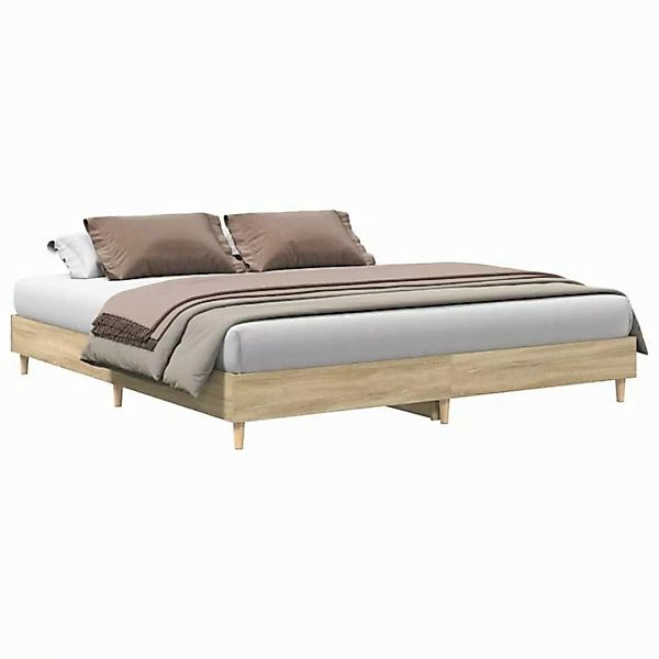 vidaXL Bett Bettgestell ohne Matratze Sonoma-Eiche 160x200 cm Holzwerkstoff günstig online kaufen