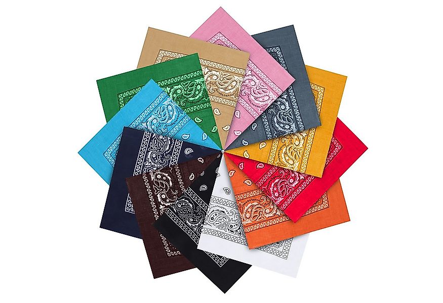 Kurtzy Multifunktionstuch 12er Set Halstücher - Vielseitige Kopfbedeckungen günstig online kaufen