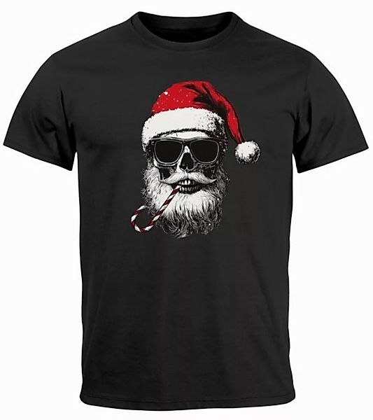 MoonWorks Print-Shirt Herren T-Shirt Weihnachten Lustig Skull Totenkopf Wei günstig online kaufen