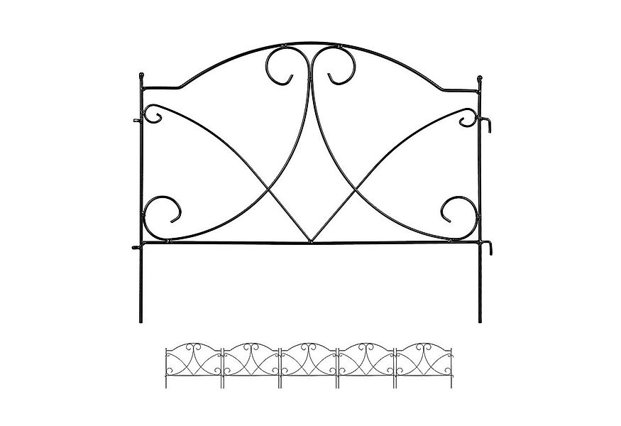 relaxdays Beetbegrenzung 6-tlg. Beetzaun aus Metall günstig online kaufen