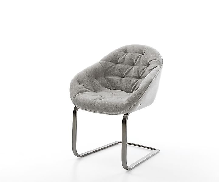 Freischwinger Gaio-Flex Strukturstoff Soft Grau Freischwinger flach Graphit günstig online kaufen