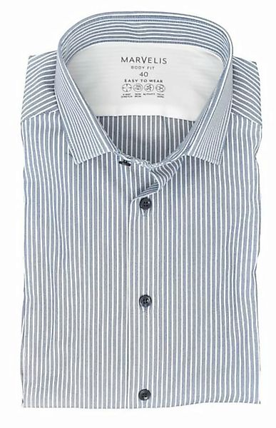 MARVELIS Langarmhemd Easy To Wear Hemd - Body Fit - Langarm - Gestreift - D günstig online kaufen