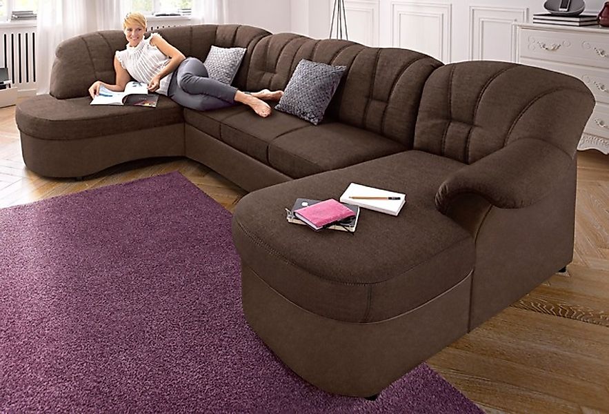 DOMO collection Wohnlandschaft »Flores auch in Leder-Bezug, B/T/H: 293/180/ günstig online kaufen