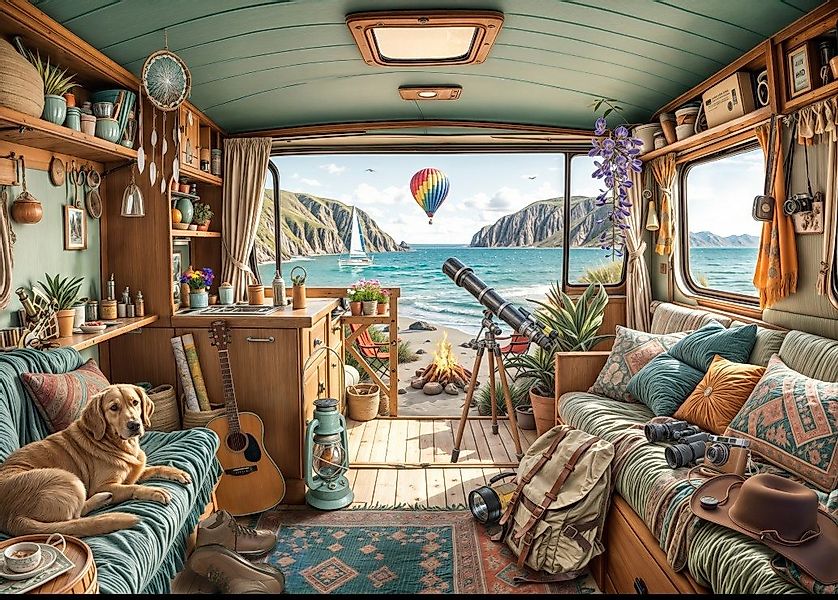 Bluebird Puzzle Puzzle Camping Küste, Puzzleteile günstig online kaufen