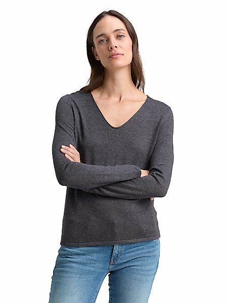 TOM TAILOR V-Ausschnitt-Pullover, aus Feinstrick günstig online kaufen