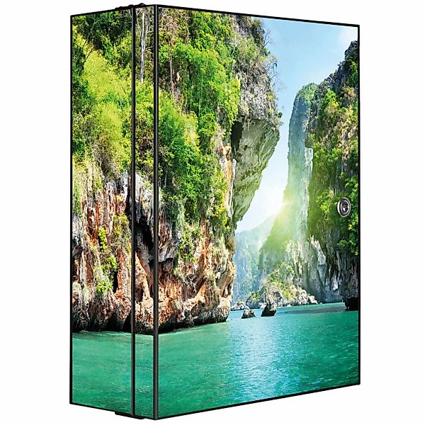 Banjado XXL Medizinschrank Abschliessbar 35x46x15cm Arzneischrank Anthrazit günstig online kaufen