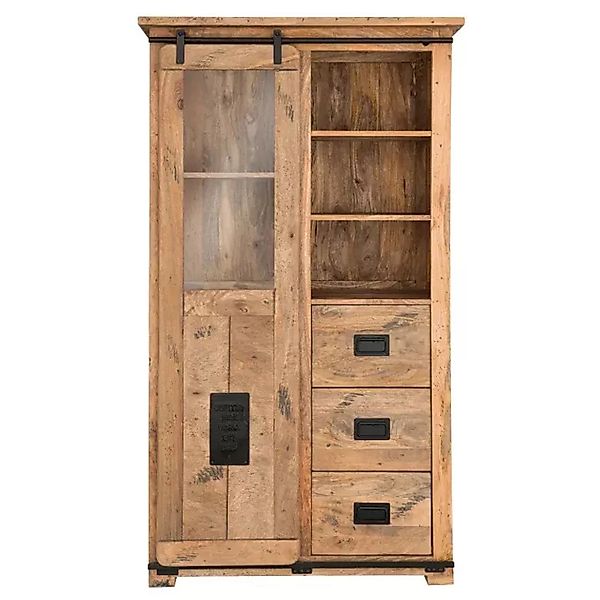 GarWoh Vitrine Florenz Mango Vintage Ca. 100 X 45 X 175 Cm günstig online kaufen