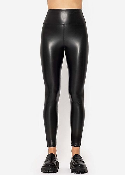 SASSYCLASSY Lederhose Highwaist Thermoleggings Damen in Lederoptik Skinny L günstig online kaufen