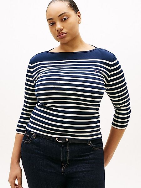 Tommy Hilfiger Curve T-Shirt CRV SLIM CODY BOAT-NK 3/4SLV in Großen Größen, günstig online kaufen