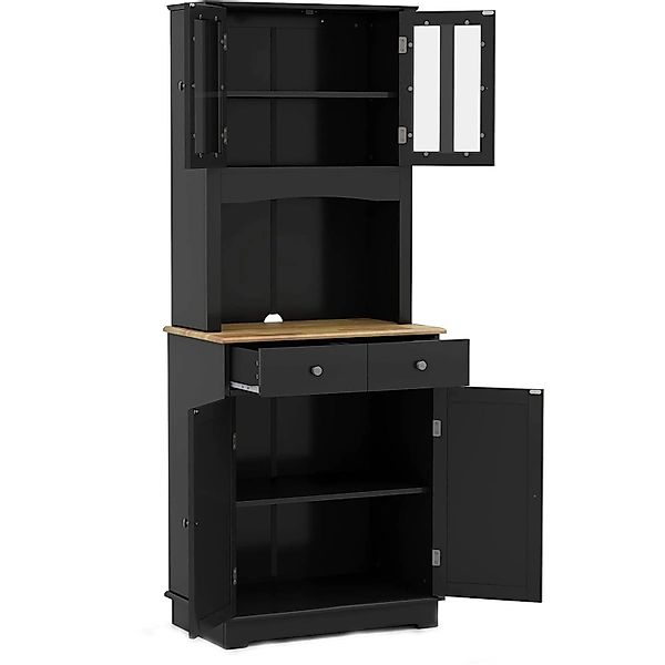 Costway Küchenschrank Buffetschrank Schwarz Hoch 170 cm günstig online kaufen