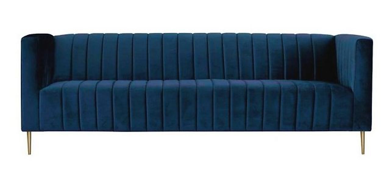 Xlmoebel Sofa Neues großes Dreisitzer-Sofa in blauem Stoff für das Wohnzimm günstig online kaufen