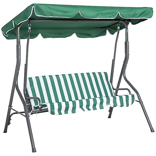 Outsunny Gartenwippe 3-Sitzer, Terrassenwippe mit verstellbarem Sonnendach, günstig online kaufen